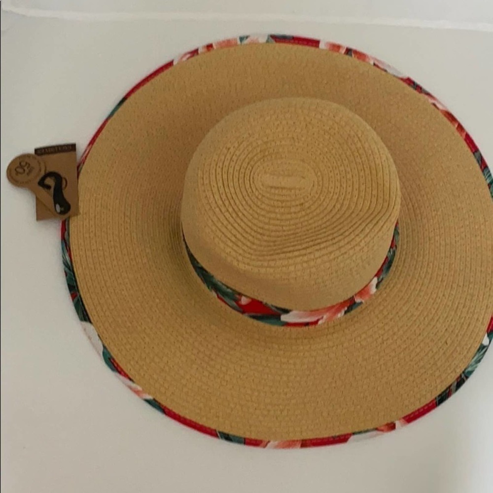 👉 Straw Hat With Floral Pattern - Picture 4 of 10